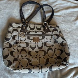 COACH Poppy Signature Tote Shoulder Bag